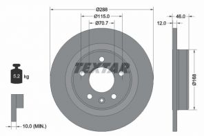 Textar 92314603 - Brzdový kotúč -