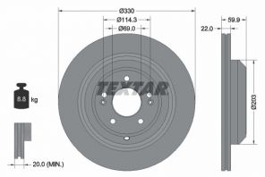 Textar 92314905 - Brzdový kotúč -