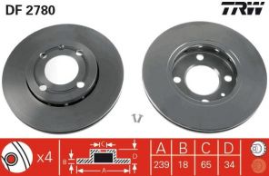 TRW DF2780 - Brzdový kotúč -