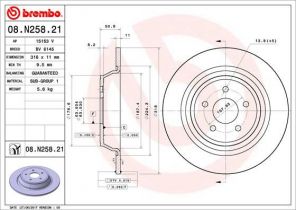 Brembo 08.N258.21 - Brzdový kotúč -