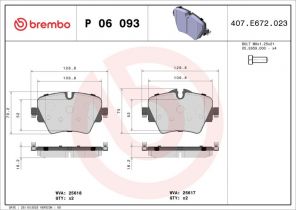 Brembo P 06 093 - Brzdové platničky -