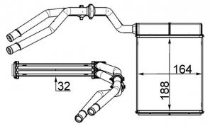Mahle AH 257 000S - Výmenník tepla vnútorného kúrenia