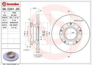 Brembo 08.C241.20 - Brzdový kotúč -