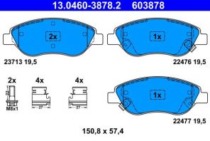 ATE 13.0460-3878.2 - Brzdové platničky -
