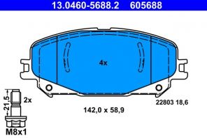 ATE 13.0460-5688.2 - Brzdové platničky -