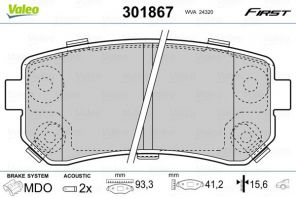Valeo 301867 - Brzdové platničky -