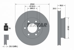 Textar 92301203 - Brzdový kotúč -