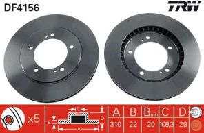 TRW DF4156 - Brzdový kotúč -