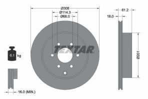 Textar 92296403 - Brzdový kotúč -