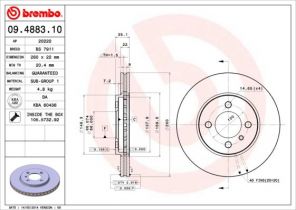 Brembo 09.4883.10 - Brzdový kotúč -
