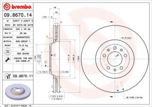 Brembo 09.8670.11 - Brzdový kotúč -