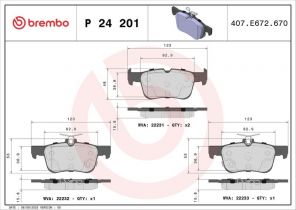 Brembo P 24 201 - Brzdové platničky -