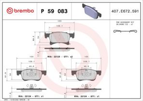 Brembo P 59 083 - Brzdové platničky -