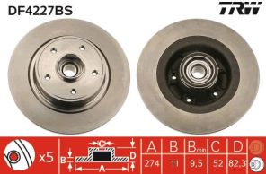 TRW DF4227BS - Brzdový kotúč -