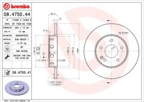 Brembo 08.4750.41 - Brzdový kotúč -