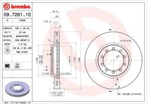 Brembo 09.7261.10 - Brzdový kotúč -