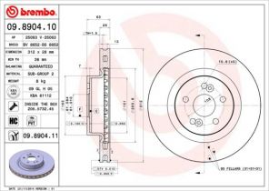 Brembo 09.8904.11 - Brzdový kotúč -