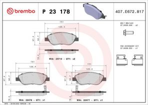 Brembo P 23 178 - Brzdové platničky -