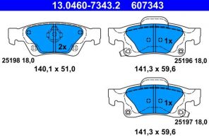 ATE 13.0460-7343.2 - Brzdové platničky -