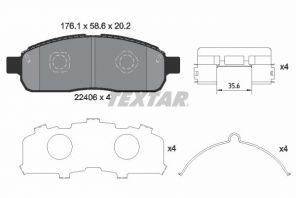 Textar 2240601 - Brzdové platničky -