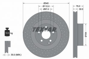 Textar 92108800 - Brzdový kotúč -