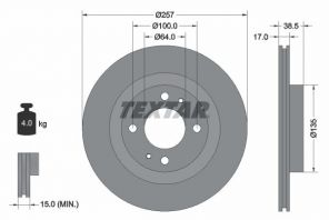 Textar 92282503 - Brzdový kotúč -