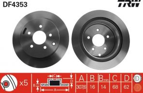 TRW DF4353 - Brzdový kotúč -