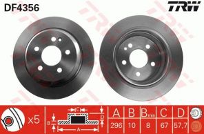 TRW DF4356 - Brzdový kotúč -