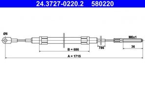 ATE 24.3727-0220.2 - Brzdové lano -