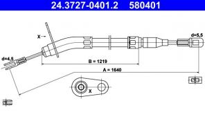 ATE 24.3727-0401.2 - Brzdové lano -