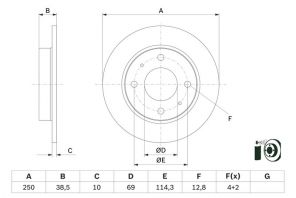 Bosch 0 986 479 E70 - Brzdový kotúč -