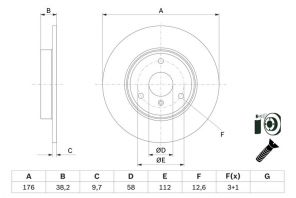Bosch 0 986 479 E74 - Brzdový kotúč -
