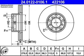 ATE 24.0122-0106.1 - Brzdový kotúč -