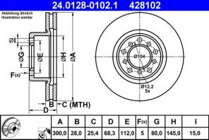 ATE 24.0128-0102.1 - Brzdový kotúč -