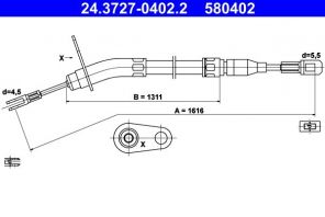 ATE 24.3727-0402.2 - Brzdové lano -
