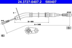 ATE 24.3727-0407.2 - Brzdové lano -