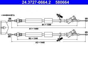 ATE 24.3727-0664.2 - Brzdové lano -