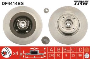 TRW DF4414BS - Brzdový kotúč -
