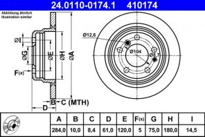 ATE 24.0110-0174.1 - Brzdový kotúč -
