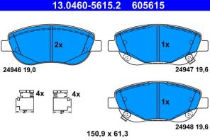 ATE 13.0460-5615.2 - Brzdové platničky -
