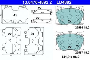 ATE 13.0470-4892.2 - Brzdové platničky -