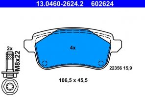 ATE 13.0460-2624.2 - Brzdové platničky -