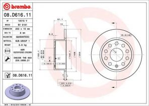 Brembo 08.D616.11 - Brzdový kotúč -