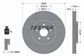 Textar 92314505 - Brzdový kotúč -
