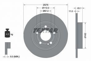 Textar 92316803 - Brzdový kotúč -