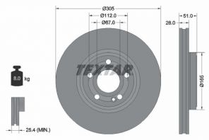 Textar 92323405 - Brzdový kotúč -