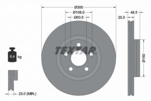 Textar 92326003 - Brzdový kotúč -