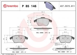 Brembo P 85 146X - Brzdové platničky -