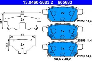 ATE 13.0460-5683.2 - Brzdové platničky -