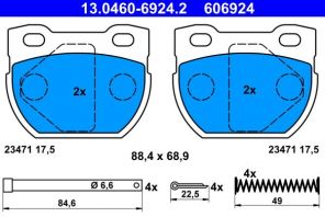 ATE 13.0460-6924.2 - Brzdové platničky -